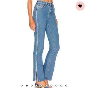 NET REVOLVE X SUPERDOWN "VALENTINA RHINESTONE JEAN" IN MEDIUM WASH- 23
